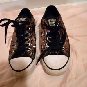 Sequined womens converse all star tennis shoe size